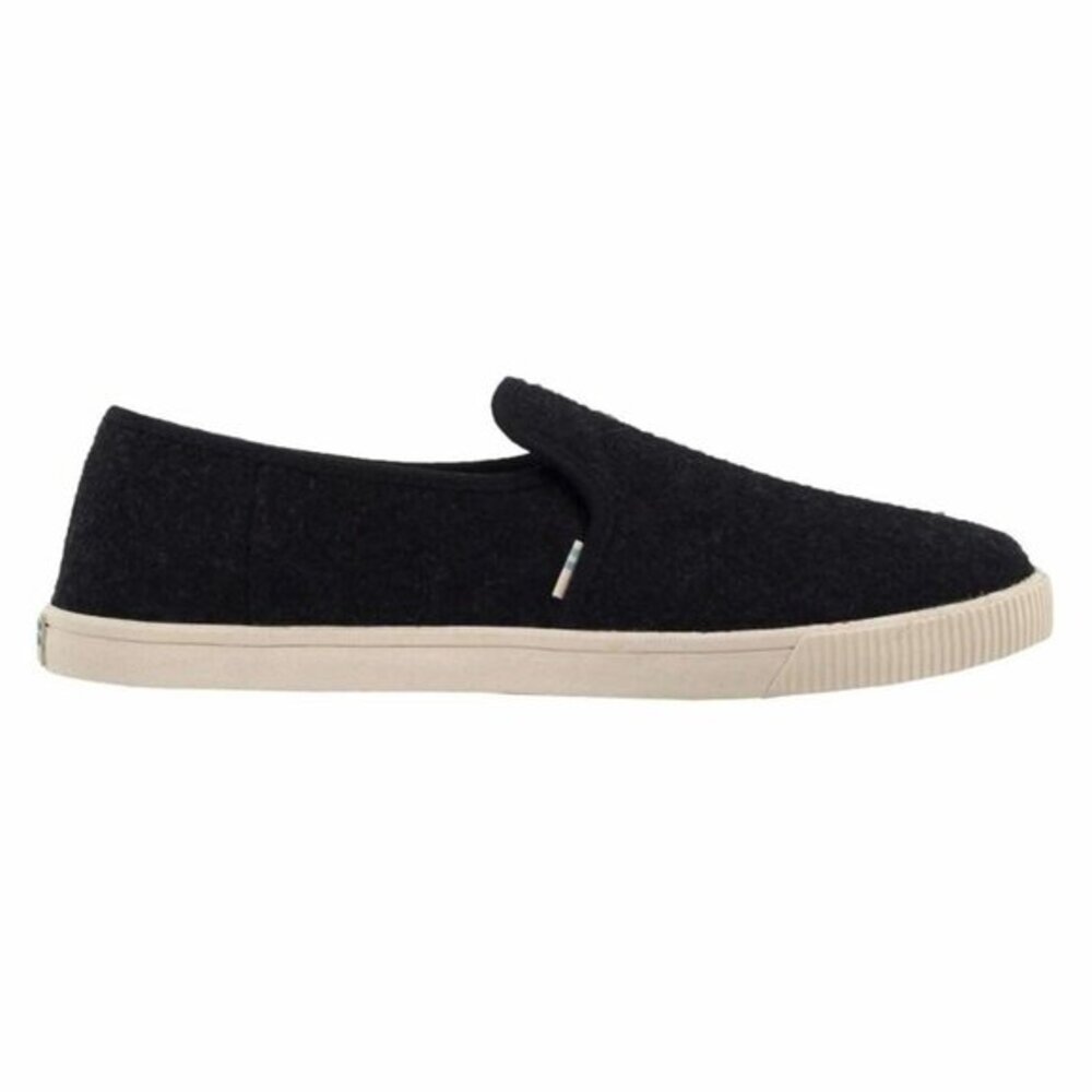 Tom's 'Clemente' Wool Slip On Loafer Flats in Black Size 9